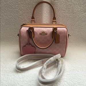 Coach Powder pink and tan Rowan